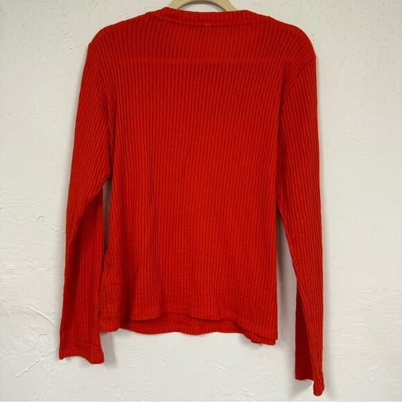 Pilcro Anthropologie Orange Ribbed Knit Crew Neck Sweater Womens XL Fall Casual - Picture 7 of 7